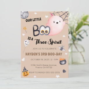 Three Spirit Halloween 3rd Birthday Invitation