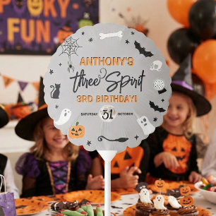 Three Spirit! Halloween 3rd Birthday Party Balloon