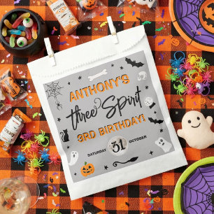 Three Spirit! Halloween 3rd Birthday Party Favor Bag
