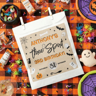 Three Spirit! Halloween 3rd Birthday Party Favor Bag