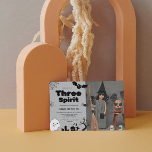 Three Spirit Halloween 3rd birthday party Invitation