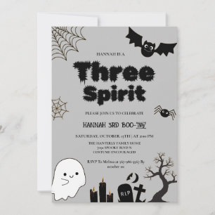 Three Spirit Halloween 3rd birthday party Invitation