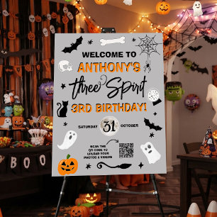 Three Spirit! Halloween 3rd Birthday Party Welcome Foam Board