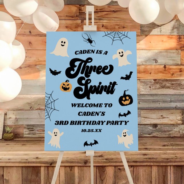 Three Spirit Halloween Birthday Party Welcome Sign (Creator Uploaded)