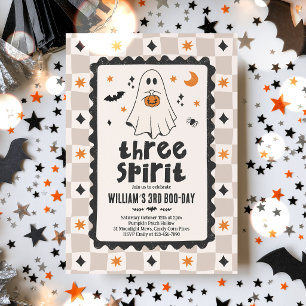 Three Spirit Halloween Boy Ghost 3rd Birthday Invitation