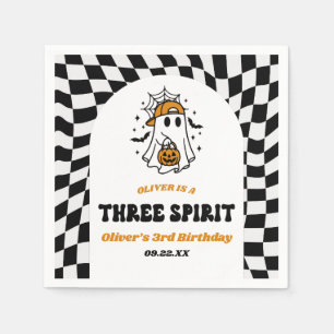Three Spirit Halloween Retro 3rd Birthday Party Napkins
