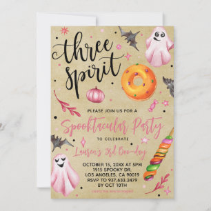 Three Spirit Spooky Halloween Birthday Invitation