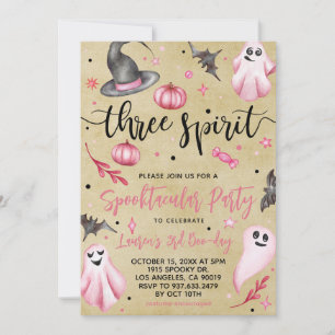 Three Spirit Spooky Halloween Birthday Invitation