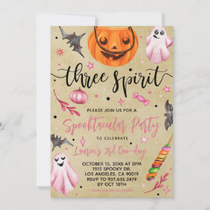 Three Spirit Spooky Halloween Birthday Invitation