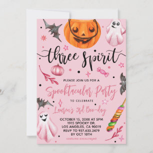 Three Spirit Spooky Halloween Birthday Invitation