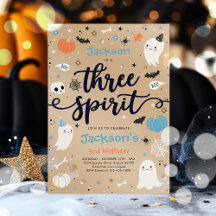 Three Spirit Vintage Halloween Ghost 3rd Birthday