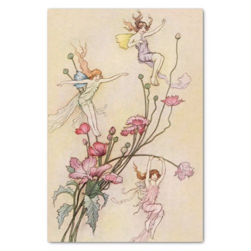 Three Spirits Mad With Joy by Warwick Goble Tissue Paper