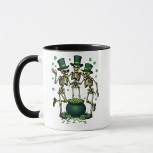 Three Spooky Halloween Irish Skeleton Dancing Mug