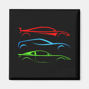 Three Sports Cars Magnet