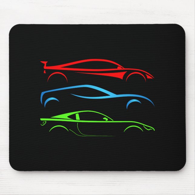 Three Sports Cars Mouse Pad (Front)