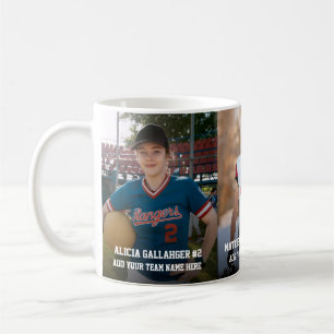 Three Sports Photos   Personalized Photo Magnet Coffee Mug