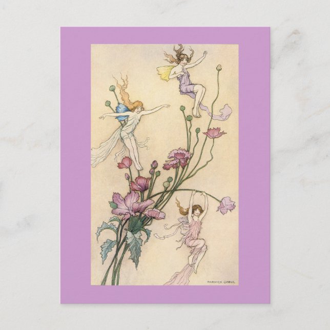 Three Sprites Mad with Joy Postcard (Front)