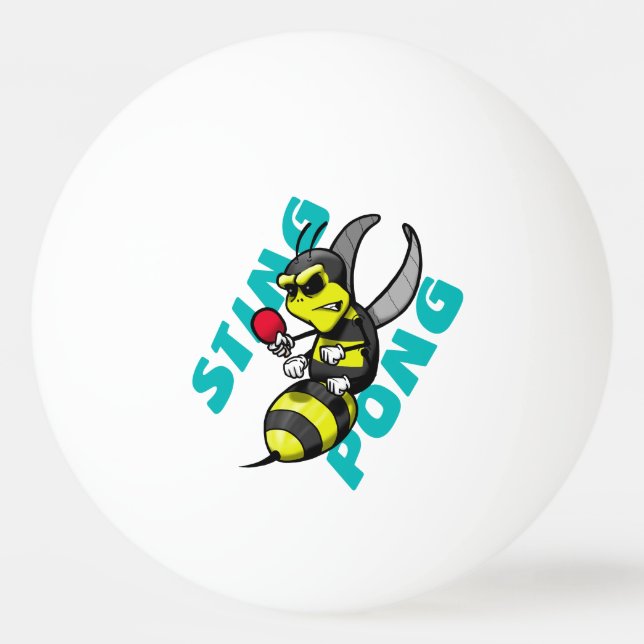 Three Star "Sting Pong" Ping Pong Ball (Back)