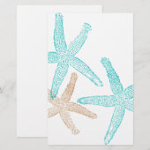 Three Starfish Teal and Tan (Front/Back)