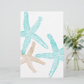 Three Starfish Teal and Tan (Standing Front)