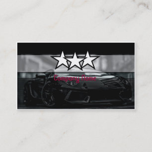 Three Stars in Black Super CAR background Business Card