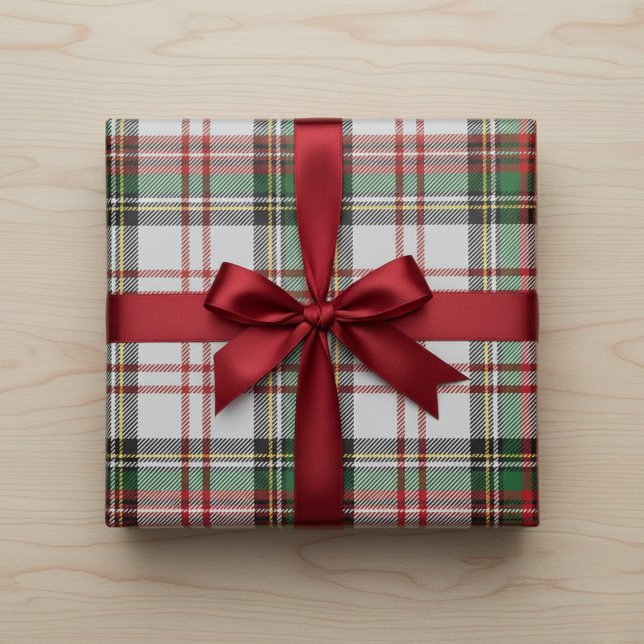 Three Stewart Plaid Wrapping Paper Sheets (Stewart Plaid Wrapping Paper Sheets)