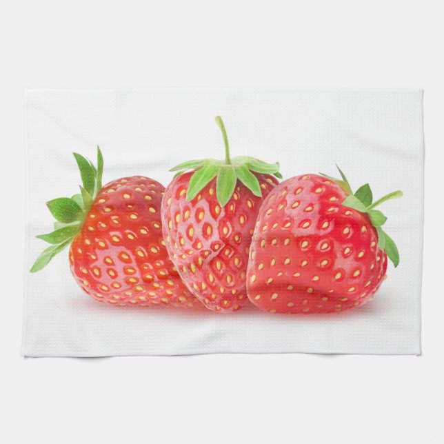 Three strawberries kitchen towel (Horizontal)