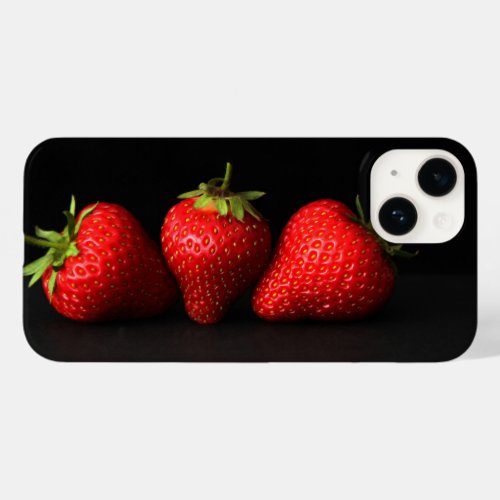 Three Strawberries On Black iphcn Case_Mate iPhone 14 Case