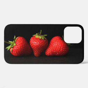 Three Strawberries On Black iphcnm iPhone 12 Case
