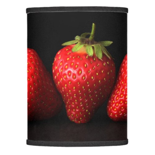 Three Strawberries On Black lscna Lamp Shade