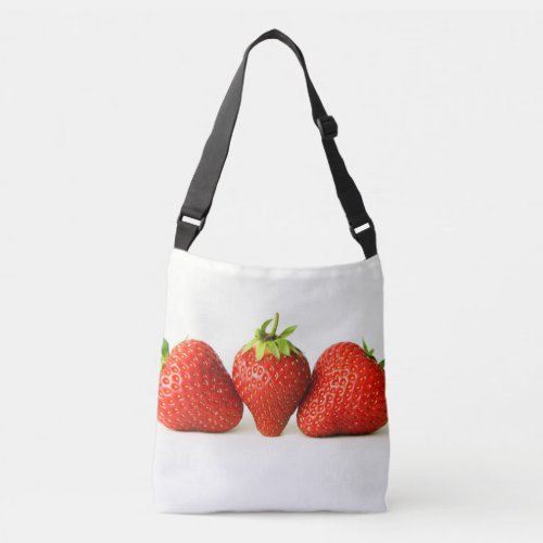 Three Strawberries On White cbbcna Crossbody Bag