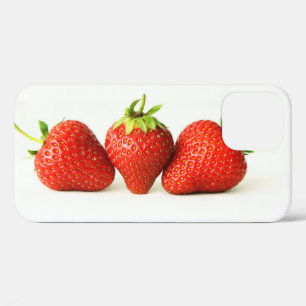 Three Strawberries On White ipha iPhone 12 Case