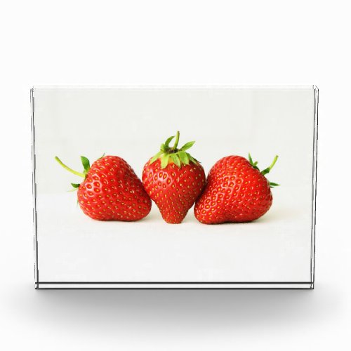 Three Strawberries On White pbcna Photo Block