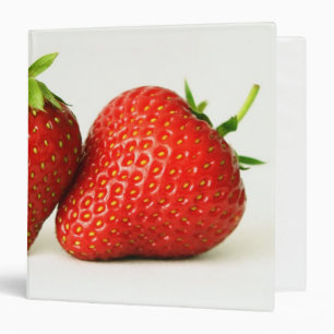 Three Strawberries On White rbm 3 Ring Binder