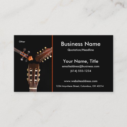 Three String Instruments Business Cards