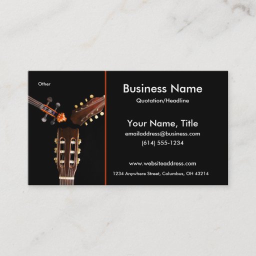 Customizable Three String Instruments Business Cards