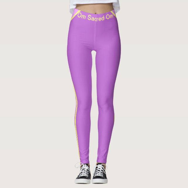Three-Stripe Violet Leggings (Front)