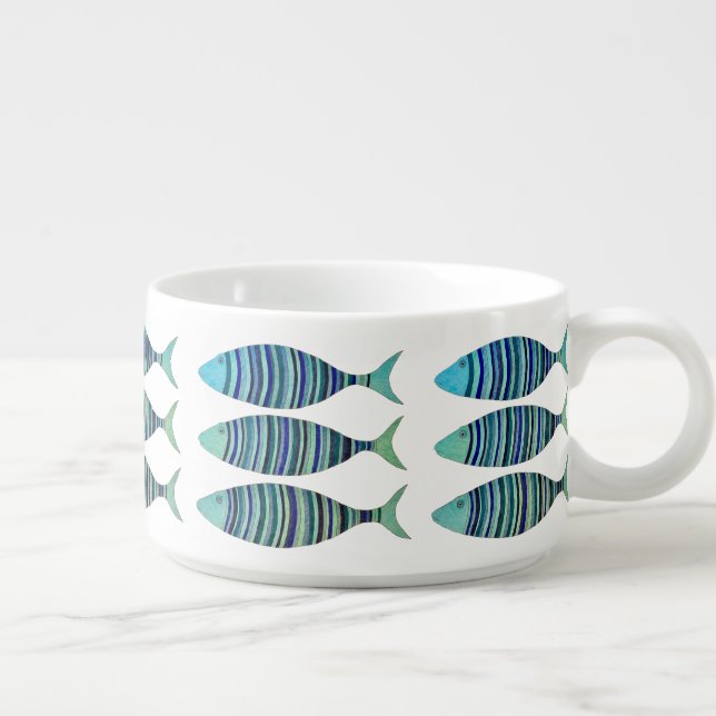 Three Striped Fish  Bowl (Left)