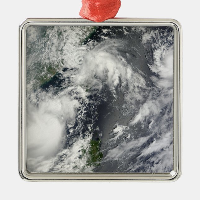 Three strong storms metal ornament (Front)