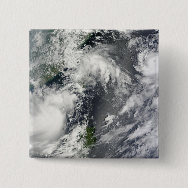 Three strong storms pinback button (Front)