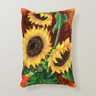 Three Sunflower Pillow