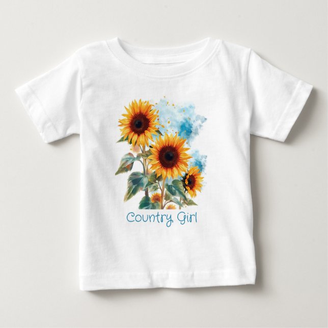 Three Sunflowers Baby T-Shirt (Front)