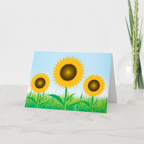 Three Sunflowers Card