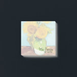 Three Sunflowers Customized Notes 3x3<br><div class="desc">Three Sunflowers Notes are perfect for art teachers or anyone who appreciates art! Text can be customized with your name and profession.
Vase with Three Sunflowers was painted by Vincent van Gogh in 1888.</div>