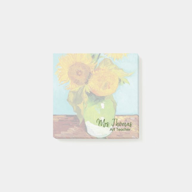 Three Sunflowers Customized Notes 3x3 (Front)