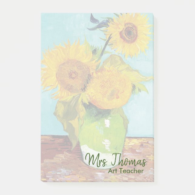 Three Sunflowers Customized Notes 4x6 (Front)