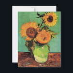 Three Sunflowers in a Vase by Vincent van Gogh<br><div class="desc">Three Sunflowers in a Vase by Vincent van Gogh is a vintage fine art post impressionism still life floral painting. A bouquet with three beautiful blooming sunflowers in a vase. Fresh cut summer flowers from the garden. About the artist: Vincent Willem van Gogh (1853 -1890) was one of the most...</div>