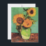 Three Sunflowers in a Vase by Vincent van Gogh<br><div class="desc">Three Sunflowers in a Vase by Vincent van Gogh is a vintage fine art post impressionism still life floral painting. A bouquet with three beautiful blooming sunflowers in a vase. Fresh cut summer flowers from the garden. About the artist: Vincent Willem van Gogh (1853 -1890) was one of the most...</div>