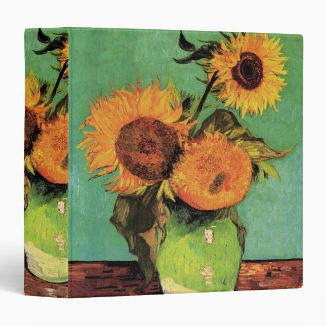 Three Sunflowers in a Vase by Vincent van Gogh Binder (Front/Spine)