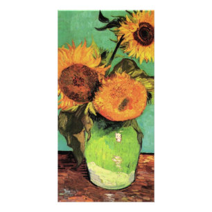 Three Sunflowers in a Vase by Vincent van Gogh Card